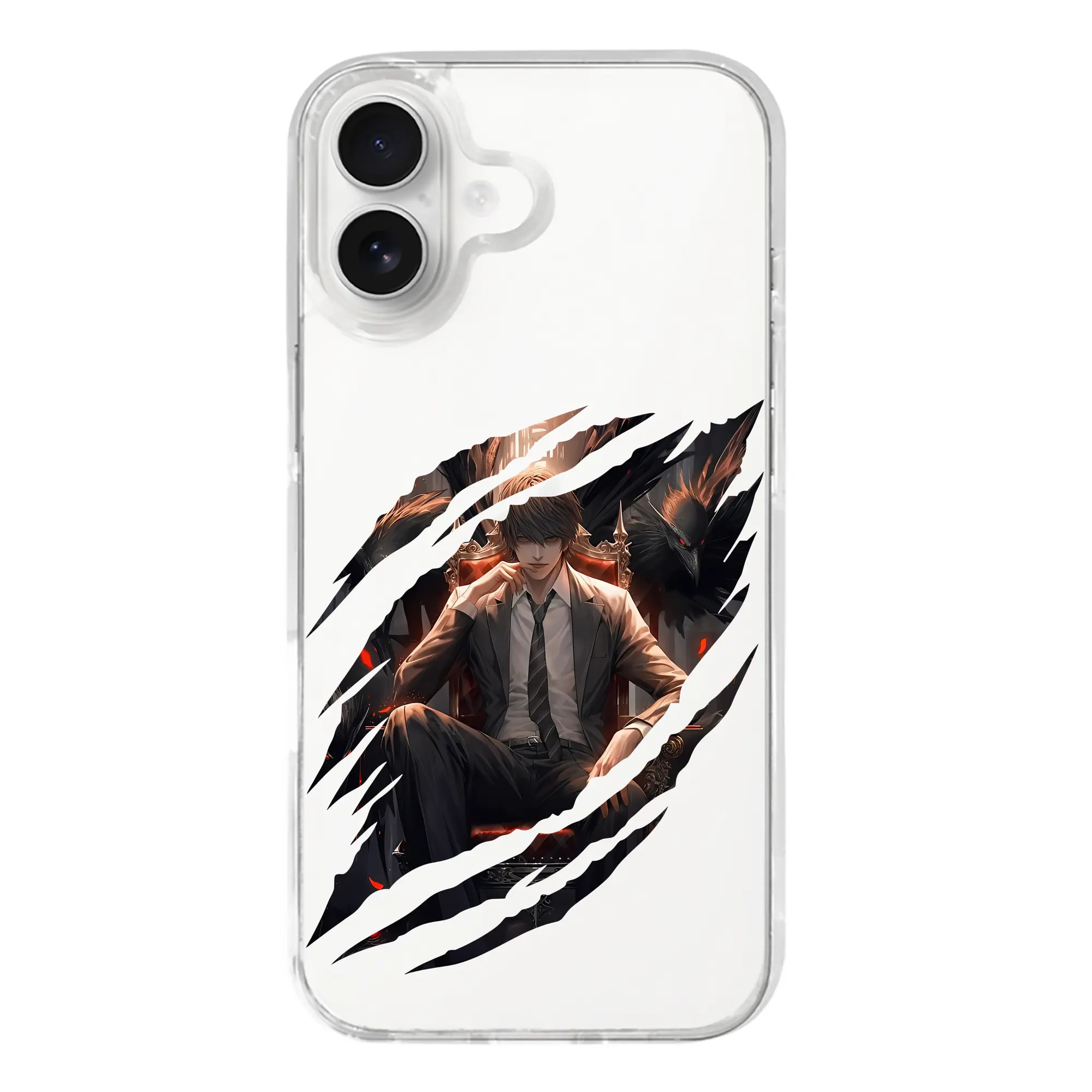 デスノート グッズ,夜神月 - iPhone 17シリーズ 透明スマホケース – 薄型・耐衝撃・精密フィット保護カバー